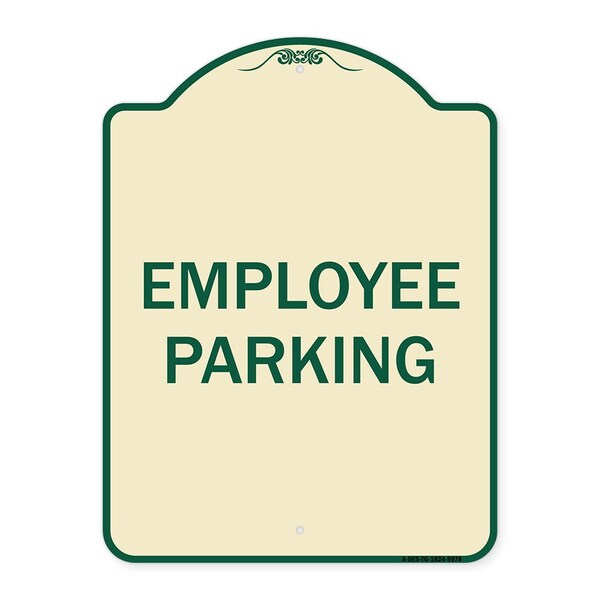 Signmission Designer Series Sign-Employee Parking, Tan & Green Heavy-Gauge Aluminum, 24" x 18", TG-1824-9978 A-DES-TG-1824-9978 - main